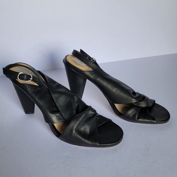 Vince Camuto Katie Soft Leather Slingback Block Heeled Sandals. Size 10M - Picture 1 of 9